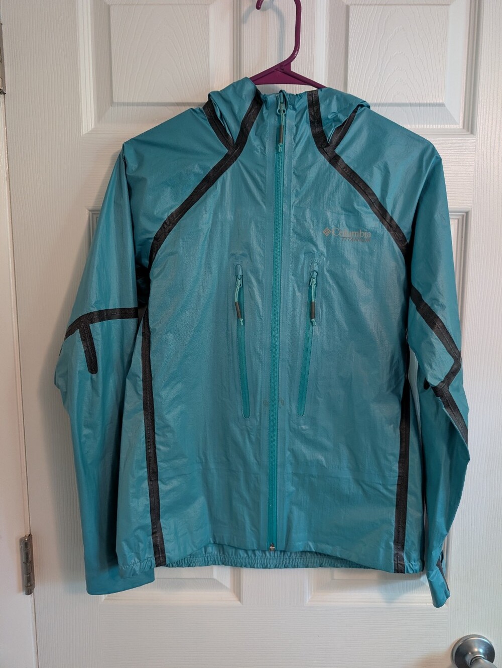 Columbia Titanium OutDry Women's Teal Hooded Rain Jacket